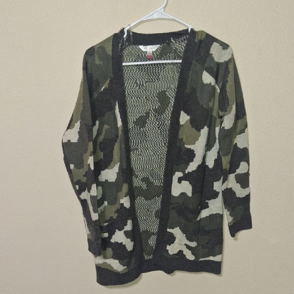 No Boundaries Camouflage Cardigan Sweater